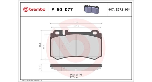 Brake Pad Set, disc brake (363700450077)