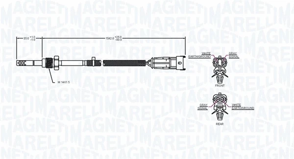Sensor, exhaust gas temperature