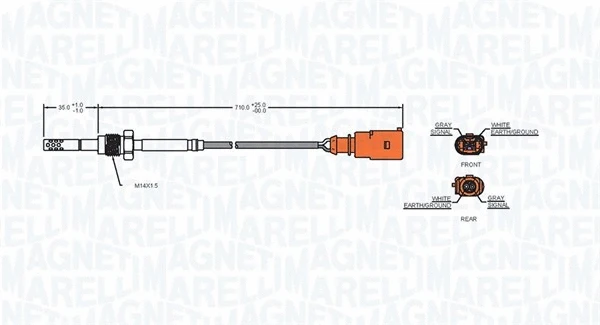 Sensor, exhaust gas temperature