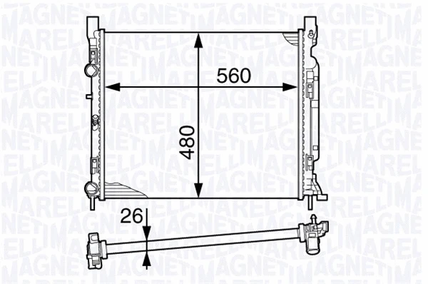 Radiator, engine cooling (350213142500)