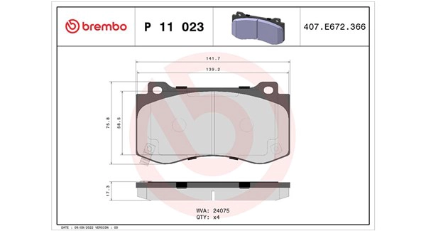 Brake Pad Set, disc brake (363700411023)