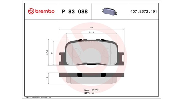Brake Pad Set, disc brake (363700483088)