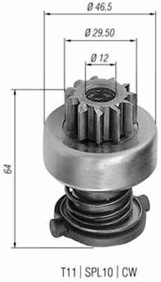 Pinion, starter (940113020243)