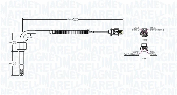 Sensor, exhaust gas temperature