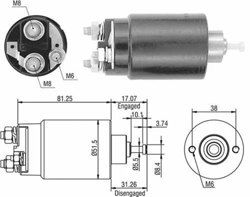 Solenoid Switch, starter (940113050404)