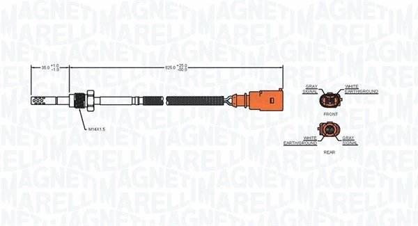 Sensor, exhaust gas temperature