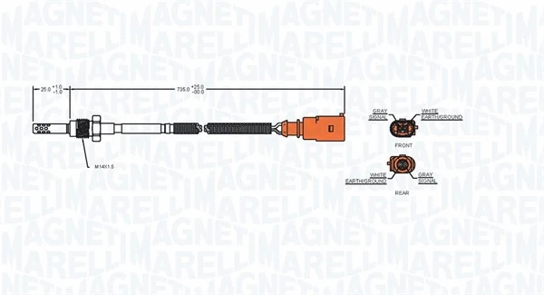 Sensor, exhaust gas temperature