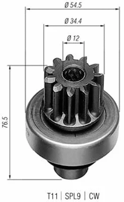 Pinion, starter (940113020203)
