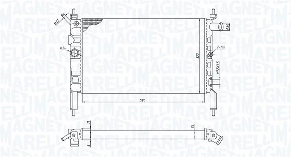 Radiator, engine cooling (350213193800)