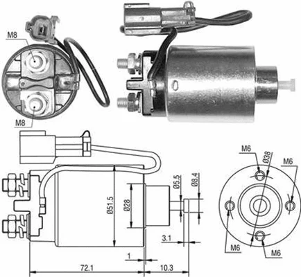 Solenoid Switch, starter (940113050482)