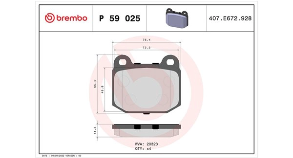 Brake Pad Set, disc brake (363700459025)