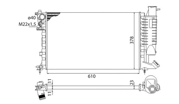 Radiator, engine cooling (350213522003)
