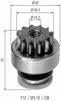 Pinion, starter (940113020082)