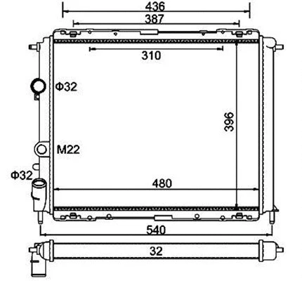 Radiator, engine cooling (359000391710)