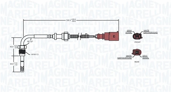 Sensor, exhaust gas temperature
