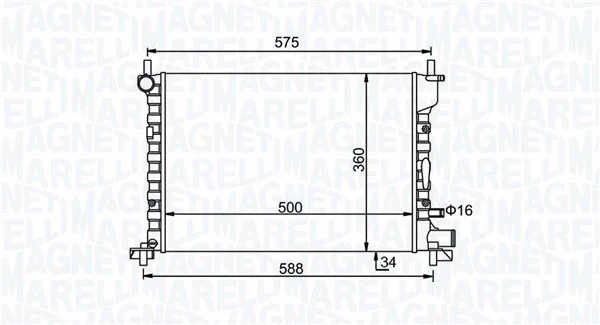 Radiator, engine cooling (350213193300)