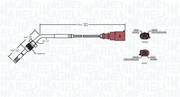 Sensor, exhaust gas temperature