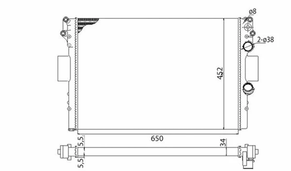 Radiator, engine cooling (350213170003)