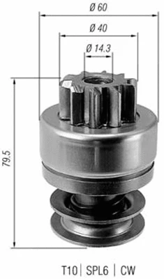 Pinion, starter (940113020442)