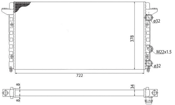 Radiator, engine cooling (350213502003)