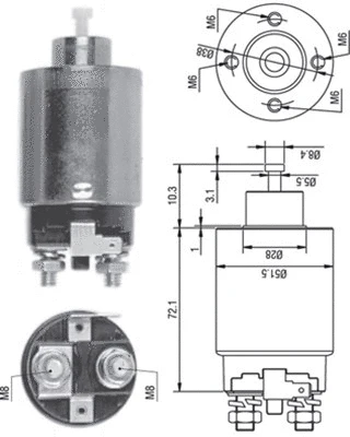 Solenoid Switch, starter (940113050284)