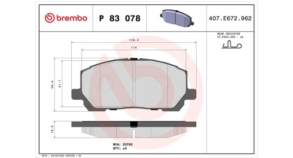 Brake Pad Set, disc brake (363700483078)