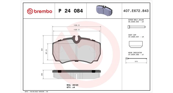 Brake Pad Set, disc brake (363700424084)