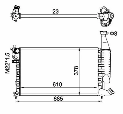 Radiator, engine cooling (359000300390)