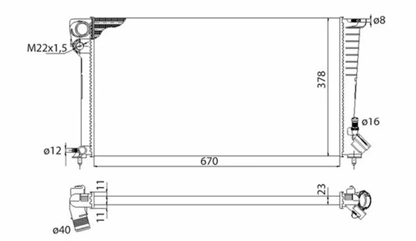 Radiator, engine cooling (350213118503)