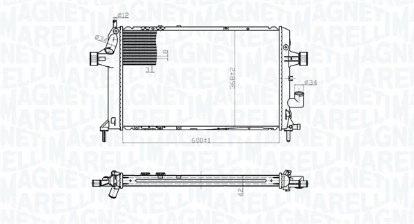 Radiator, engine cooling (350213176700)