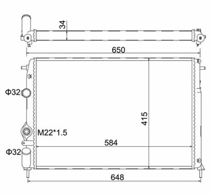 Radiator, engine cooling (359000300890)