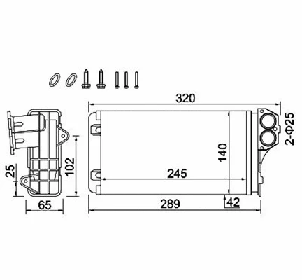 Heat Exchanger, interior heating (359000300880)