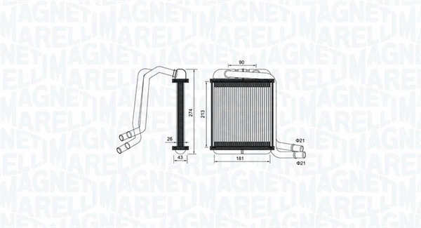 Heat Exchanger, interior heating (350218458000)
