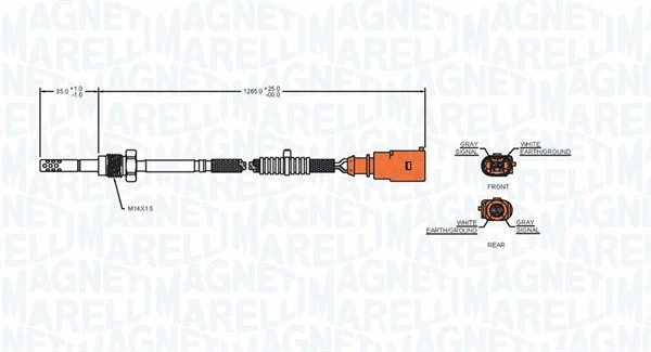 Sensor, exhaust gas temperature