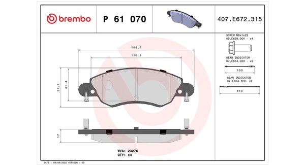Brake Pad Set, disc brake (363700461070)
