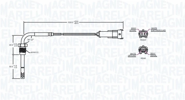 Sensor, exhaust gas temperature