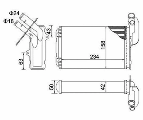 Heat Exchanger, interior heating (359000390080)