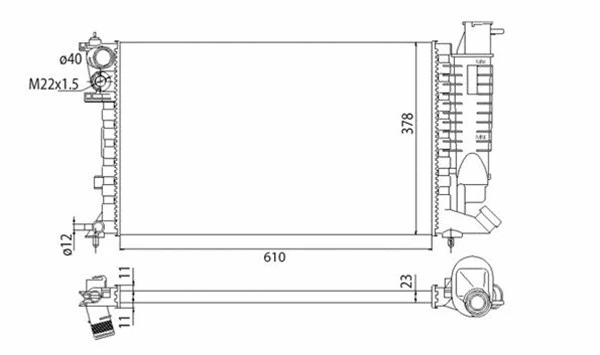 Radiator, engine cooling (350213311003)