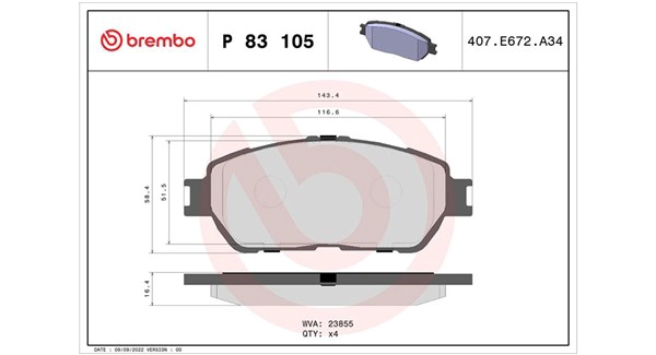 Brake Pad Set, disc brake (363700483105)