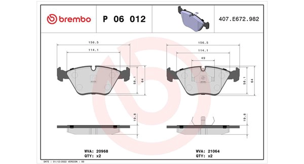 Brake Pad Set, disc brake (363700406012)