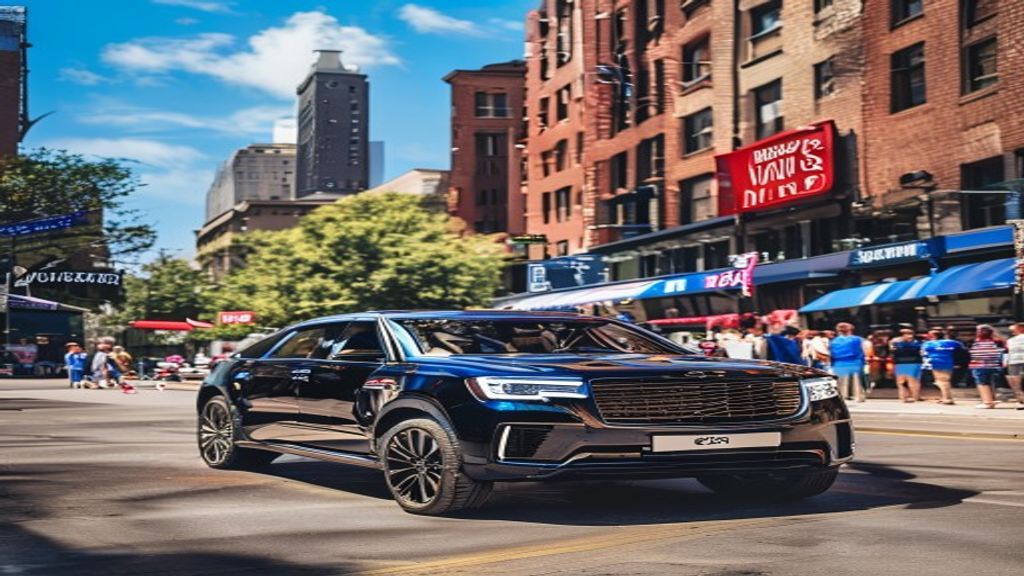 Chicago Cubs game day luxury SUV transportation on Clark Street near Wrigley Field