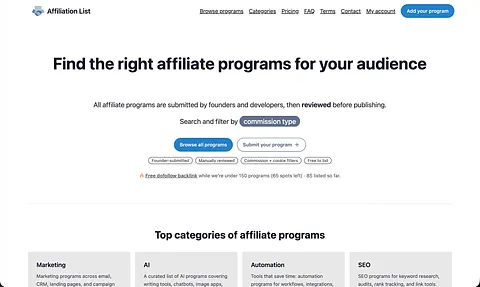 AffiliationList screenshot 1