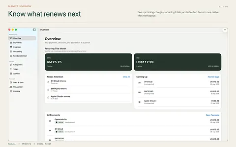 DueNext - Subscription Tracker screenshot 3