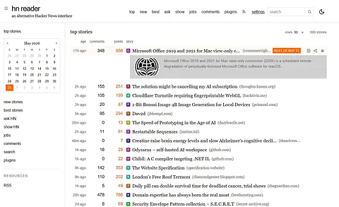 HN Reader with Obsidian screenshot 1