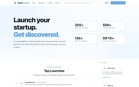 Aback Launch screenshot 1