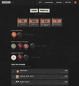 Bandrank.net screenshot 2