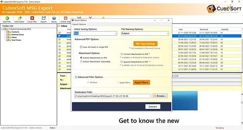 CubexSoft MSG to PDF Converter  screenshot 1