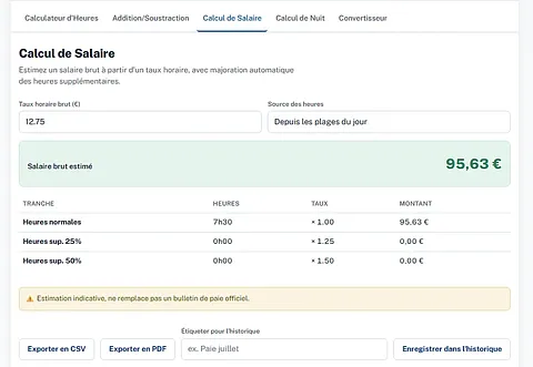 Calcul Heure screenshot 2