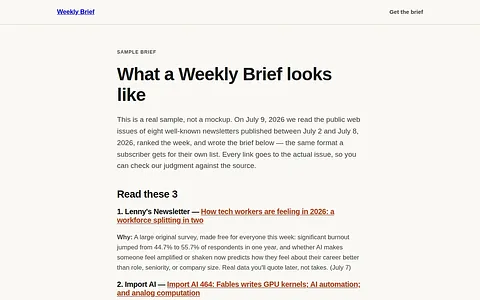 Weekly Brief screenshot 1