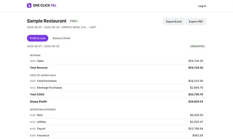 ONE CLICK P&L screenshot 3